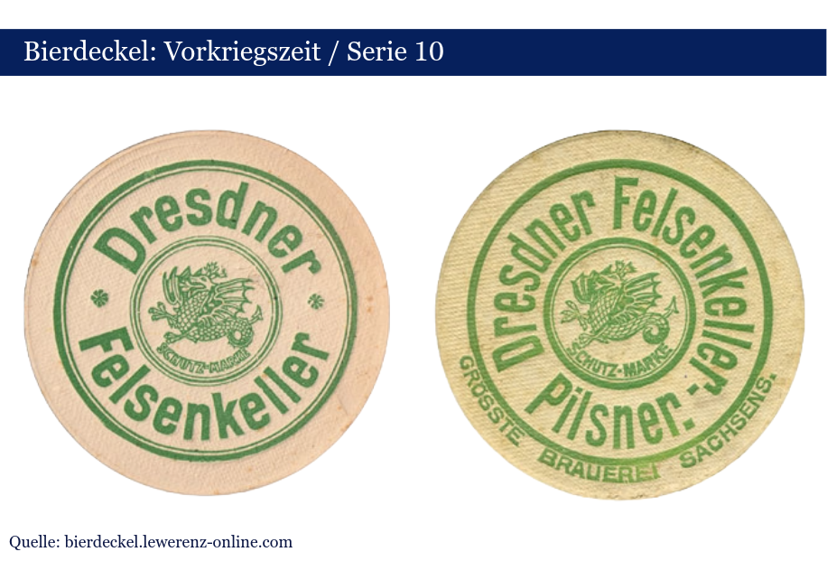 Dresdner Felsenkeller Bierdeckel aus der Vorkriegszeit