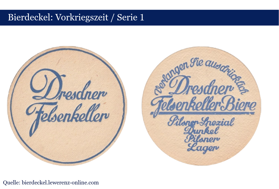 Dresdner Felsenkeller Bierdeckel aus der Vorkriegszeit