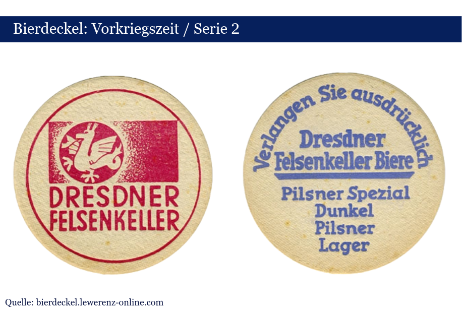 Dresdner Felsenkeller Bierdeckel aus der Vorkriegszeit