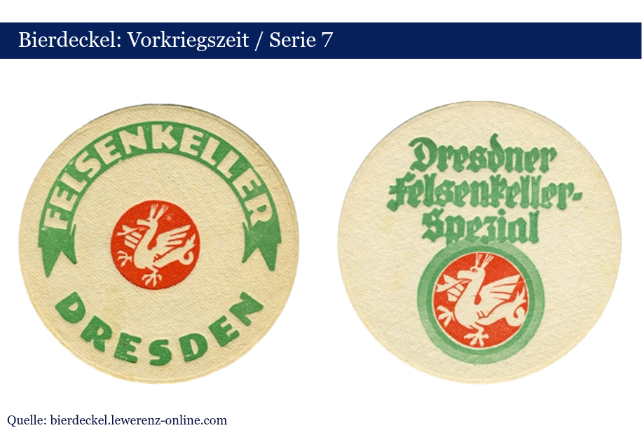 Dresdner Felsenkeller Bierdeckel aus der Vorkriegszeit
