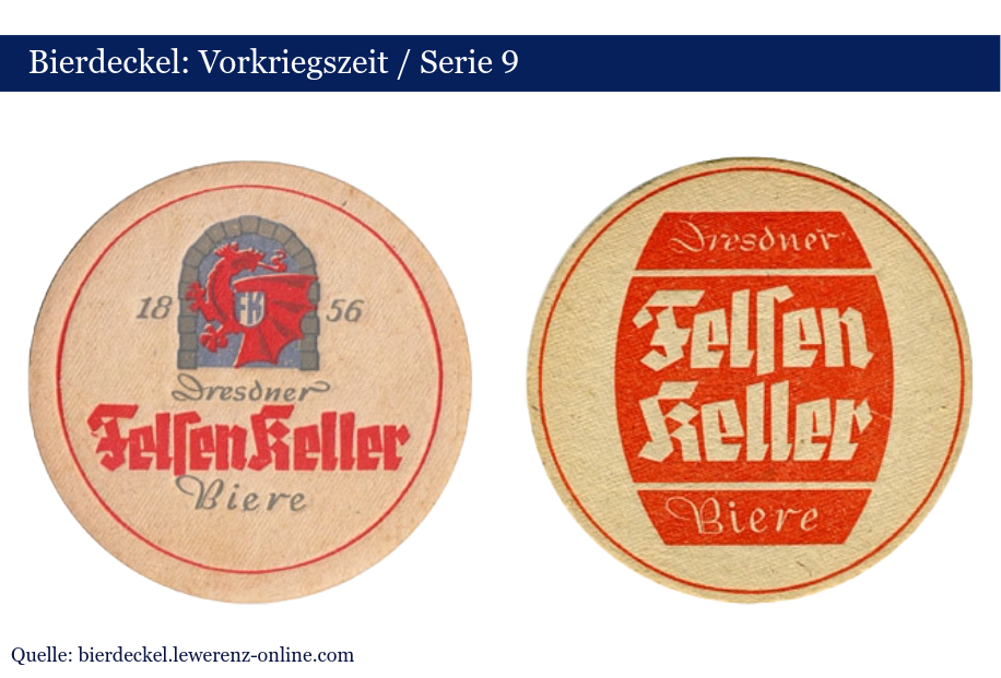 Dresdner Felsenkeller Bierdeckel aus der Vorkriegszeit