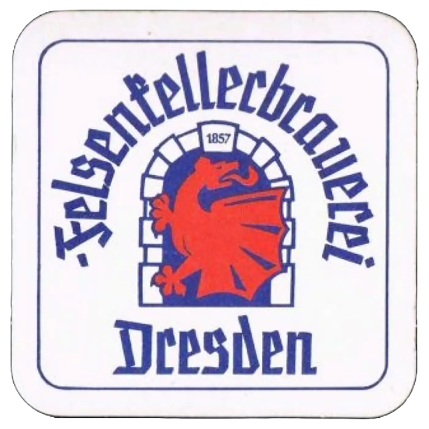 Historischer Bierdeckel der Felsenkellerbrauerei Dresden aus der DDR-Zeit