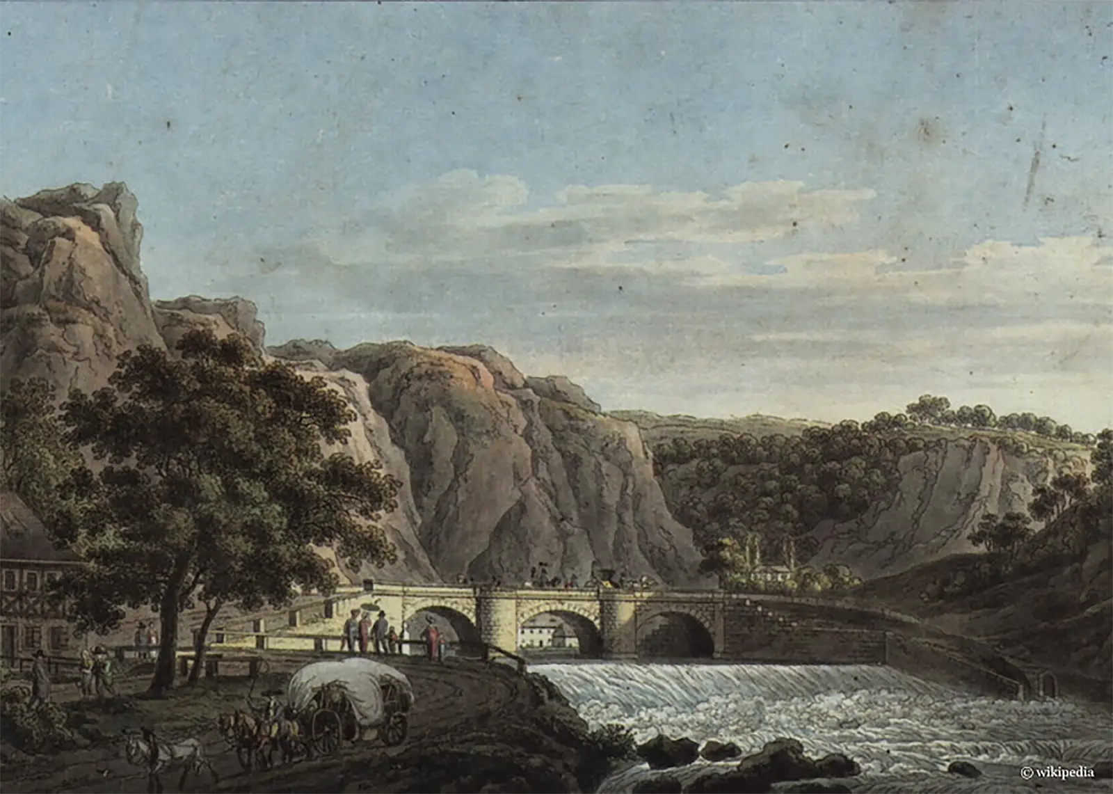 Historische Illustration des Plauenschen Grunds in Dresden