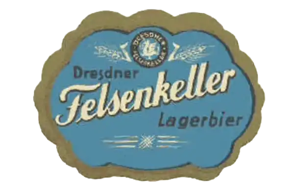 Historisches Bieretikett des Dresdner Felsenkeller Lagerbiers aus der Vorkriegszeit
