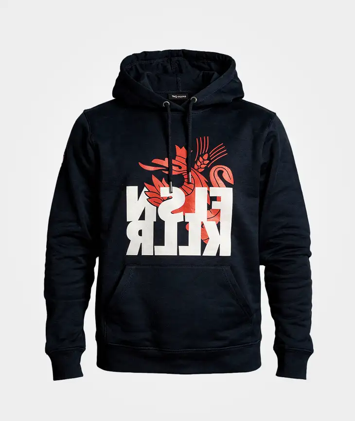 Schwarzer Hoodie „Dresdner Felsenkeller“ Unisex mit Dresdner Felsenkeller Logo