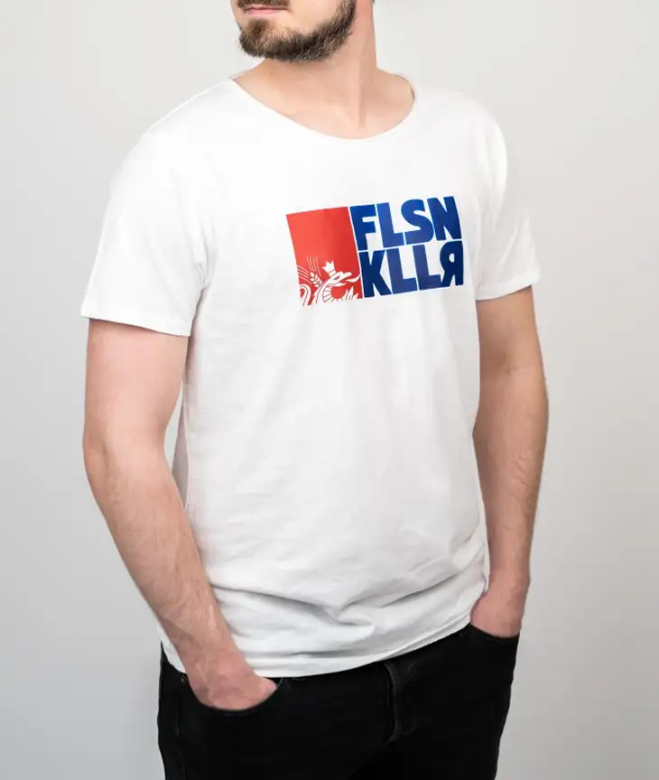 Weißes T-Shirt „Dresdner Felsenkeller“ Unisex mit Dresdner Felsenkeller Logo